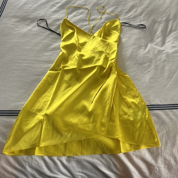 SER.O.YA Leah yellow Silk Mini Slip Dress—- SOLD—— - Picture 4 of 7